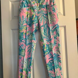 Lilly Pulitzer Pink and Green Tropical Leggings